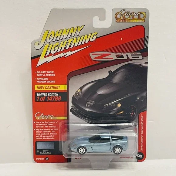 Johnny Lightning 2012 Chevrolet Corvette Z06 Die-Cast Car – 1:64 Scale Carlisle Blue Metallic - View #12